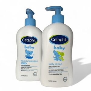 Cetaphil Baby Wash & Shampoo + Daily Lotion Set (13.5 fl oz each)